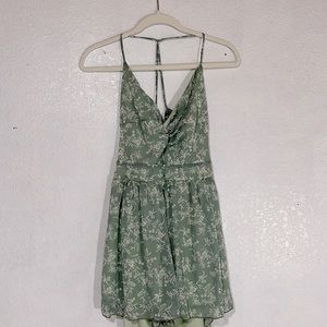 Windsor Women’s Chiffon Romper Green Floral Tie Back